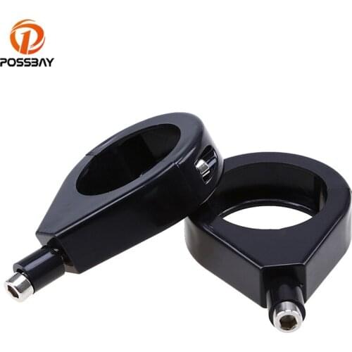 POSSBAY 41/39mm Motorcycle Fork Relocation Turn Signal Light Relocation Fork Mount Bracket for Harley Cafe Racer Sportster MTB