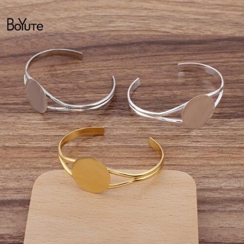 BoYuTe (5 Pieces/Lot) 68MM Metal Brass Y Shaped Bracelet Base with 25MM Flat Base Handmade Diy Jewelry Accessories Materials
