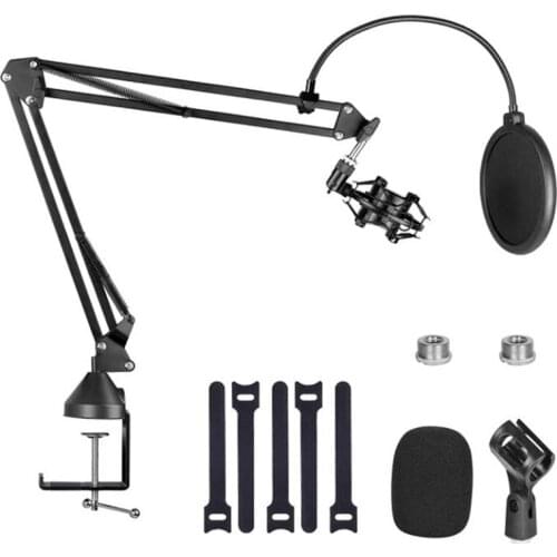 Microphone Boom,Adjustable Suspension Boom Scissors Mic Holder with Microphone Clip,for Other Mics,Games,Etc