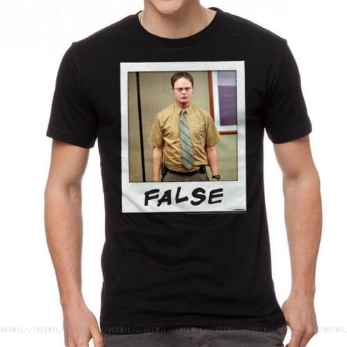 The Office Dwight Schrute False Instant Graphic Mens Black T-Shirt Cotton Tee Shirt Trendy Streetwear