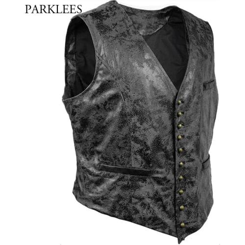 Black Mens Suede Vest Retro Single Breasted V Neck Suit Vests Waistcoat Men Casual Slim Patchwork Gilet Homme Chalecos Hombre