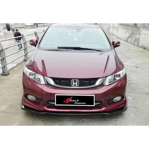 Front Bumper Attachment For Honda Civic Fb6 3 Piece 2012-2016 Piano Black Lip Splitter Auto Car Styling Accessory Ornament