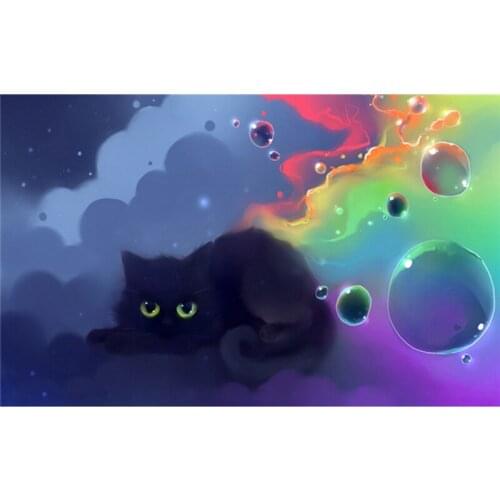 2016 New frainbow cat Diy diamond painting full diamond embroidery europe home decoration square drill animal series M7501R