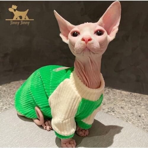 Sphynx Cat Clothes，Pet Cat Sweater Kitten Clothes for Cats Small Dogs,Turtleneck For Sphinx Fairless Cat