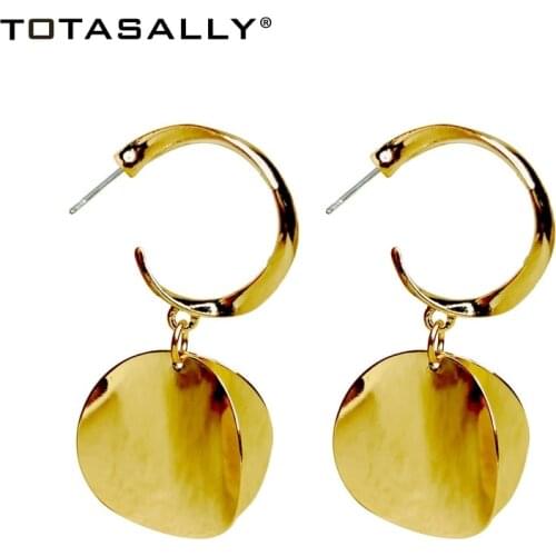 TOTASALLY Trend Dangle Earrings Golden Circle Charms Statement Earring Anti-allergic Geo party Jewelry Gifts Dropship