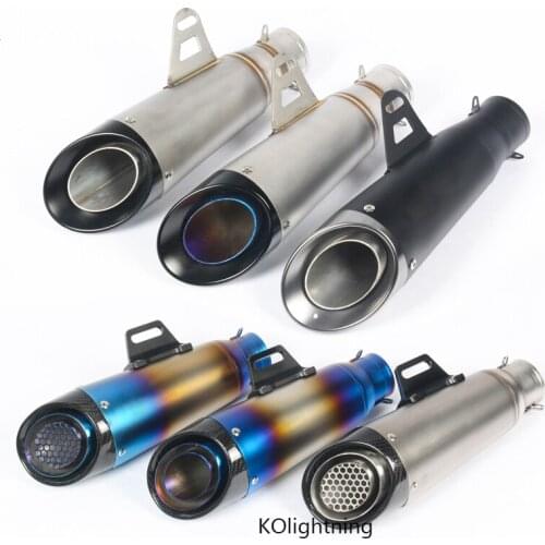 38-51mm 60mm Universal Motorcycle Exhaust Muffler Tip Pipe with Removable DB Killer For ZX6R K8 K9 CBR300 R6 Z1000 600