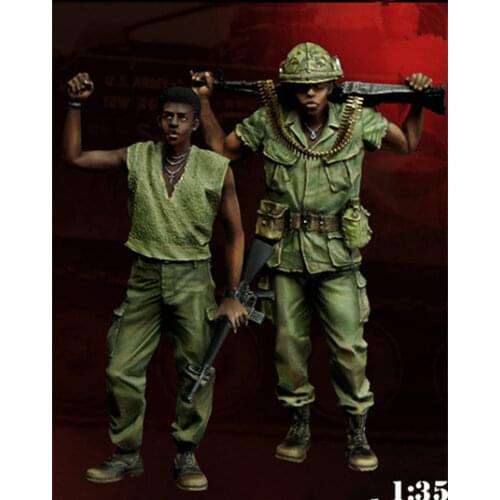1: 35 resin model soldiers 2 US troops in Vietnam need artificial painting model assembly kit xd175