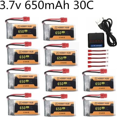 3.7v 650mAh 852540 lipo battery For Syma X5HC X5HW RC Quadcopter Spare Parts 3.7V RC Drone battery charger set 10pcs