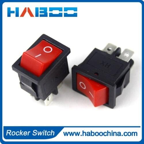 10pcs/packing rocker switch 2postion red color on-off function