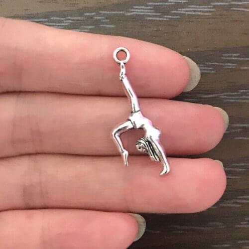 12PCS DIY Charm GYM Gymnastic Charm Zinc Alloy Pendant Charm for Bracelet Necklace Earring zipper pulls Jewelry Gifts