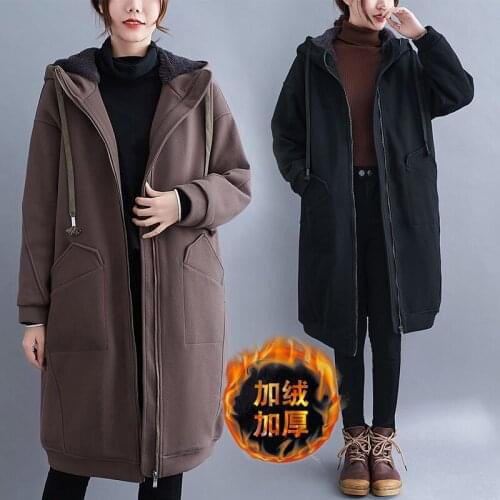 2020 Winter Maternity Coats New Style Korean Retro Thick Woolen Clothes for Pregnancy Women Warm Hooded Cotton Pregnant Jacket