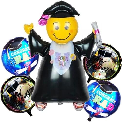 5pcs/lot Good Luck Graduated Doctor Foil Balloons Graduation Ceremony Party Decorations inflatable Helium Ballons Classic Toys