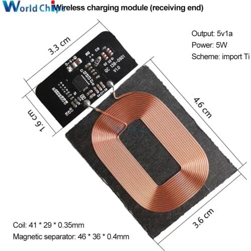 5V 1A 5W TI BQ51013 Qi Standard Wireless Charging Coil Receiver Module Compatible 9V Transmitter Module For Battery Charger