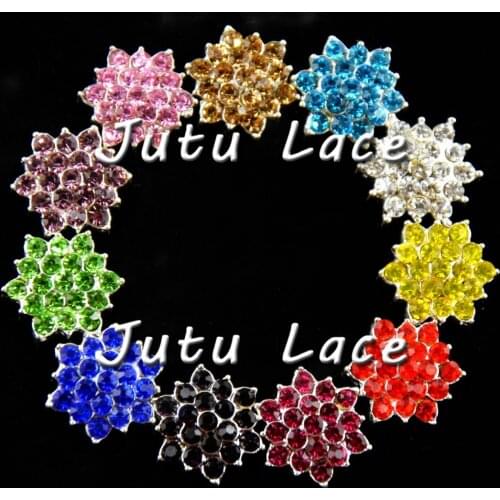 50 pcs/ lot , 17mm Wholesale Brilliant Buttons Rhinestone Buttons Acrylic Buttons flower diy Accessories