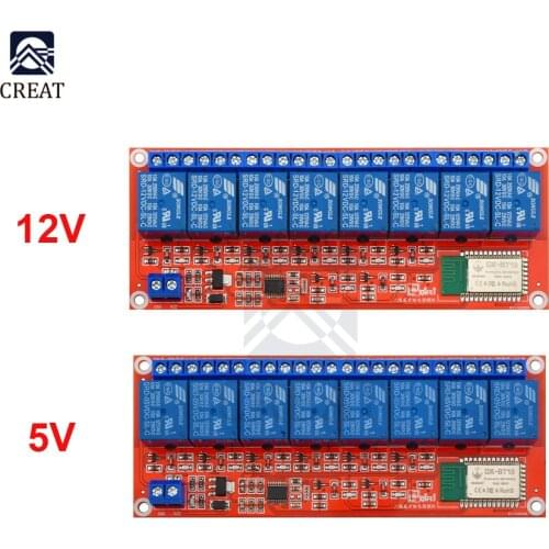 8 Channel 5V 12V Relay Module Board Shield High and Low Level Trigger Phone Bluetooth Wireless Control Switch for Smart Home