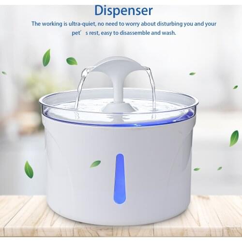 2.5L Cat Water Fountain Dog Drinking Bowl Pet USB Automatic Water Dispenser Super Quiet Drinker Auto Feeder With Led Light