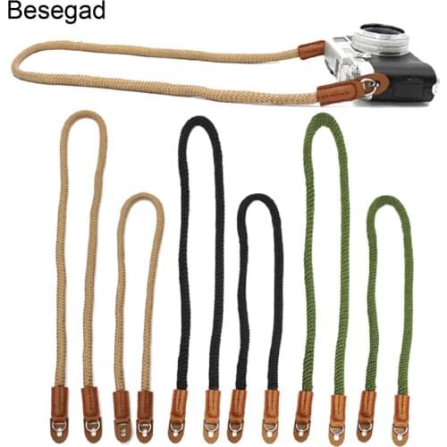 Besegad Elegant Cotton Camera Shoulder Neck Strap Belt for Mirrorless Digital Camera Leica Canon Fuji Nikon Olympus Pentax Sony