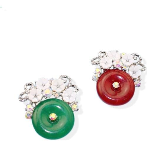 New Wedding Brooches Fashion Bohemia Style Shell Flower Rhinestone Crystal Resin Circle AB Color Jewelry Pins, Item No.: BH8155