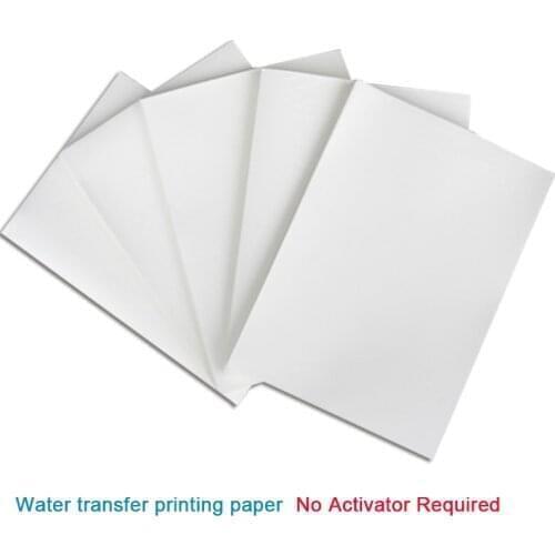 Without Activator 100pcs/Lot A4 Size Water Transfer Paper Transparent Printing Paper Clear DIY Decal Paper for inkjet printer