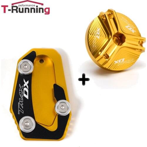 For Yamaha tmax DX 2017 Tmax 530 DX 2018 2019 Motorcycle Oil Filler Plug Cover & Kickstand Side Stand Extension Pad