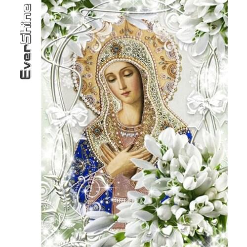 Evershine Diamond Embroidery Religion Full Square Round Diamond Painting Portrait Cross Stitch Woman Rhinestone Picture Crafts