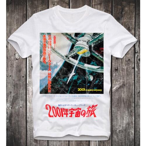 T SHIRT 2001 A SPACE ODYSSEY CULT SCI-FI MOVIE STANLEY KUBRIK RETRO VINTAGE KULT Casual Short Slove