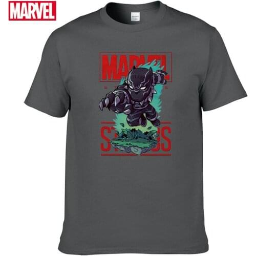 Marvel The Avengers Black Panther T-shirt Comfortable Breathable 100% cotton Fashion clothes for teens Anime Summer Tops #134