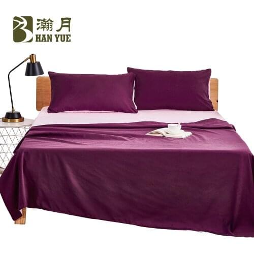 Aloe vera cotton AB version plain sheets are set home textile bed hotel four-piece set of grinding woolen bed