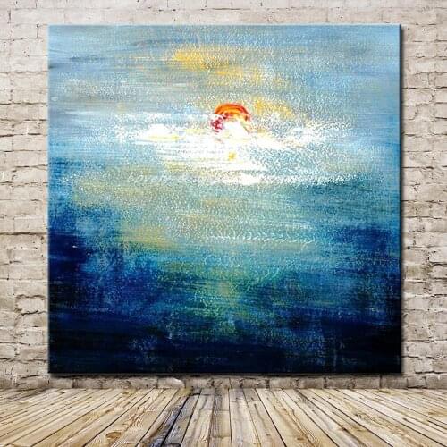 Mintura Pop Art Posters Handpainted Modern Abstract Sunrise Oil Paintings On Canvas Wall Picture For Living Room Home Decoration