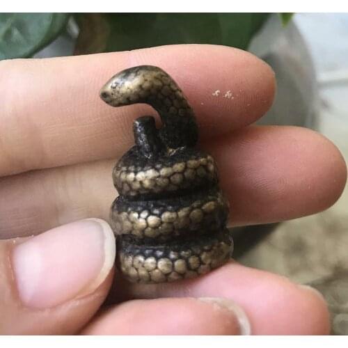 Chinese Feng Shui Copper Bronze Twelve Zodiac Snake Amulet Talisman Pendant