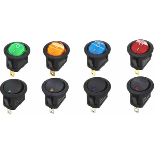 ON/OFF Round Rocker Switch Dot Light LED illuminated Car Dashboard Dash Van 12V 220V Oblate circle Skip switch
