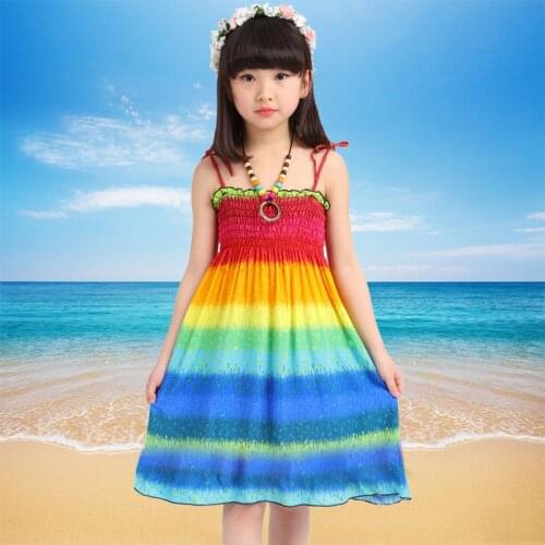 Girls kawaii dress fashion beach girls summer quinceanera dresses children casual dress girls clothes
