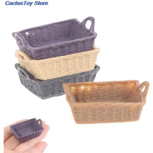 1/12 Dollhouse Miniature Mini Resin Storage Basket Model Accessories Toys Doll House Home Decoration Supplies