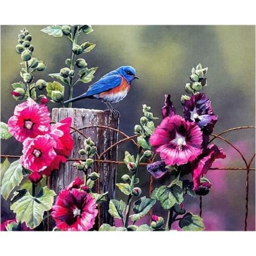 Frameless Flower Bird DIY Digital Oil Painting By Numbers Canvas Modern Wall Art Picture For Home Artwork Room Decor