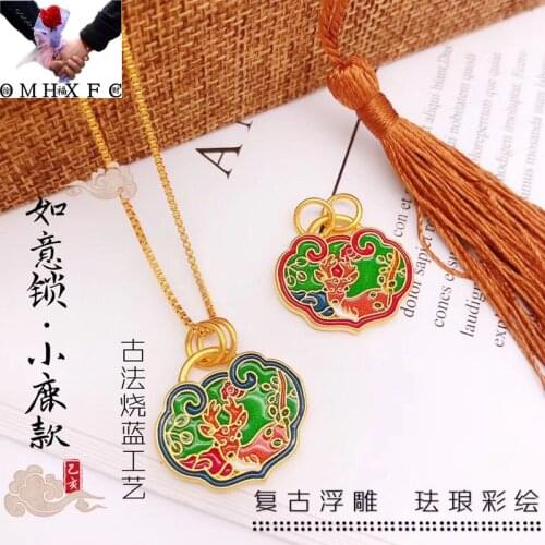OMHXFC Jewelry Wholesale YM1944 European Fashion Hot Woman Girl Party Birthday Wedding Gift Vintage Deer 24KT Gold Pendant Charm