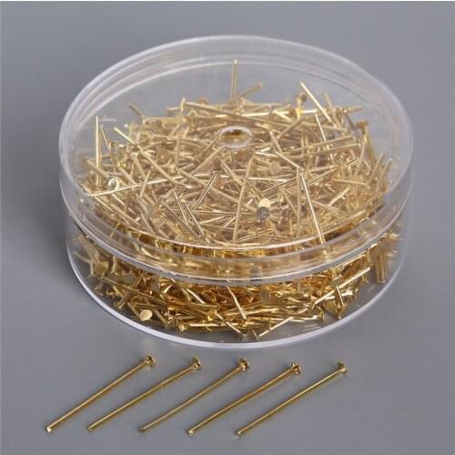 24mm 450pcs in Bulk Metal Silver/Gold Plated Head Pins Needles Findings For Jewelry Making DIY (Contain Box)