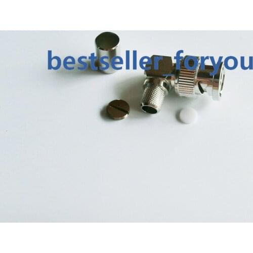 Connector BNC Male Right Angle Crimp Connector BNC Connectors RA For RG5 RG6 LMR300 RG304 Cable RF Connector CCTV