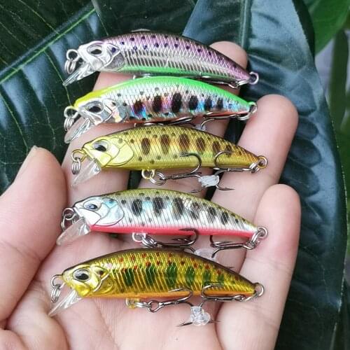 TSURINOYA DW63 50mm 5g Sinking Minnow Hard bait Fishing Lures Mini Minnow Treble hook Artificial bait