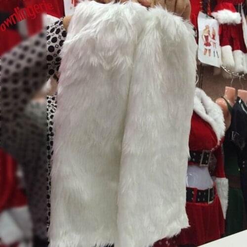 Adult decoration faux animal fur leg warmer 41cm ,free shipping high quality long fur christmas accessory leg warmers