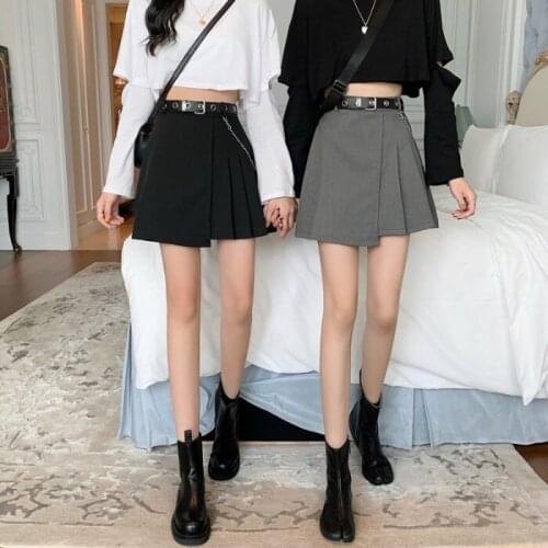 Spring and summer 2021 new Korean version of the high-waisted thin A-line skirt fashion all-match pleated skirt