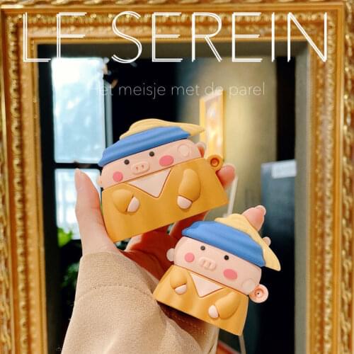 For AirPods 1 2 Protective Sleeve Cute Earring Pig Cover for AirPods Pro Wireless Bluetooth Headset Silicone Soft Shell Fashion