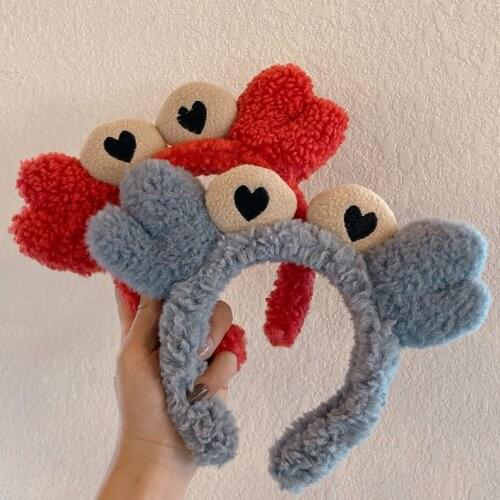 Woman Wash Face Makeup Mask Plush Elastic Hairpin Cartoon Crab Hair Band Headband Hair Accessories Cute Hair Circle Hair Rope