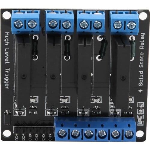 1 PCS 4 Channels Solid State Relay Module High Level DC-AC 5V Trigger With Fuse 2A Latching
