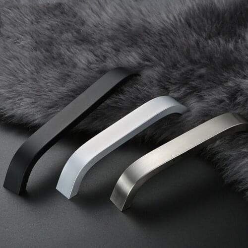 2Pcs Kitchen Cabinet Knobs Handles Black Furniture Handle for Cabinet Drawer Pulls Aluminum Alloy Handle 96/128/160/192mm