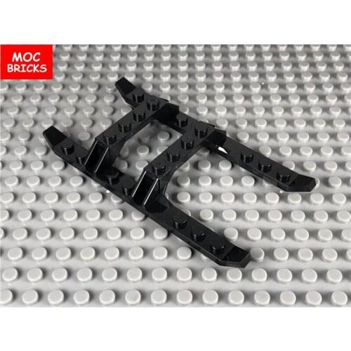 20pcs/lot DIY Black Helicopter Sled Rails 12 x 6 fit with 30248 Educational building block figure toys for children Xmas gift