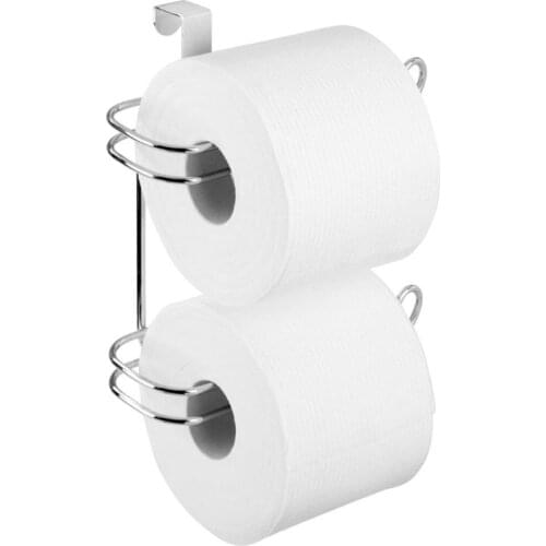 2021 New Hold 2 Rolls Metal Compact Hanging Over The Tank Toilet Tissue Paper Roll Holder