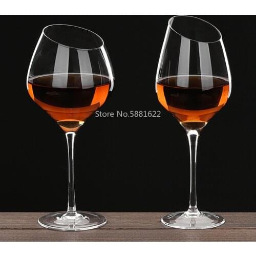 4 styles 400-500ml Creative Dream Oblique Mouth Red Wine Glass Cup Gilt Goblet Bordeaux Burgundy Cup Bar Family Gift Drinkware