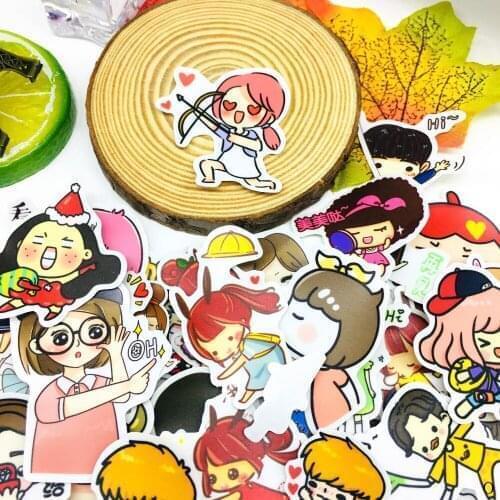 40 Pcs Cute little girl Cartoon Sticker Waterproof For book Laptop Moto Skateboard Luggage Guitar Furnitur Decal Toy Stickers