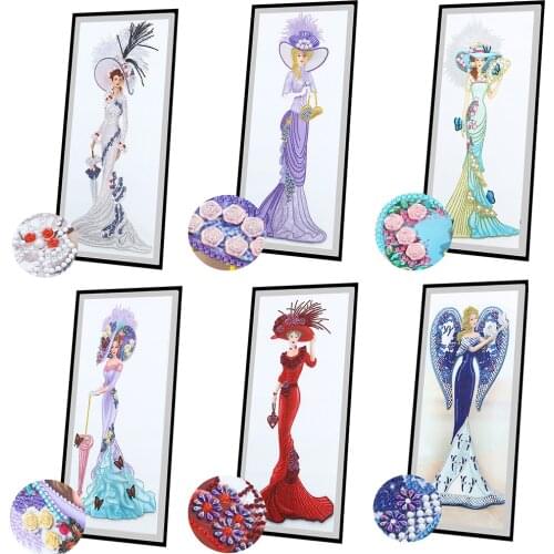 Wall Hanging Diamond Painting 5D DIY Part Special Shaped Drill 5D Dress Lady Handwork Rhinestones Cross Stitch Mosaic Art Gift
