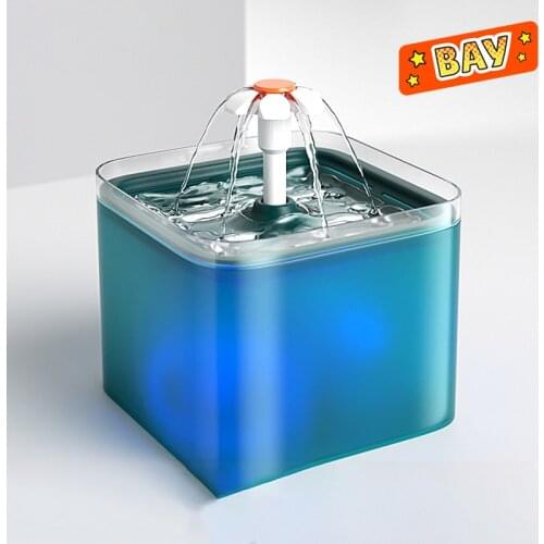 2L LED Cat Water Fountain Automatic Sensor Silent Drinker For Cats Pet Dog Water Dispenser Cat Auto Fountain For Feeder Drinking